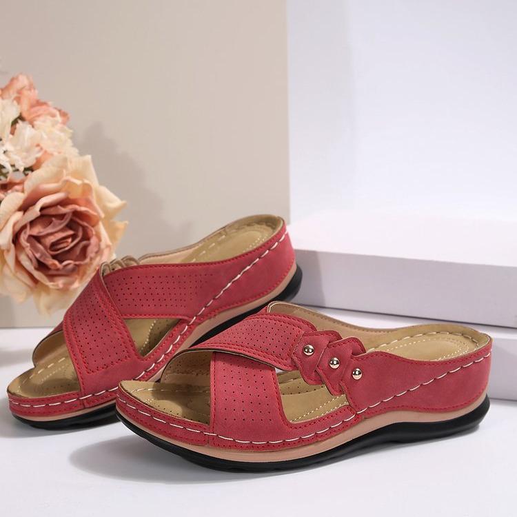 2024 Summer Versatile Non-slip Lightweight Flat Wedge Sandals - Super Comfortable & Large Size Option