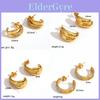 Boucles d'oreilles créoles géométriques en acier inoxydable pour femmes avec pierres de zircon cubique Bijoux de mode