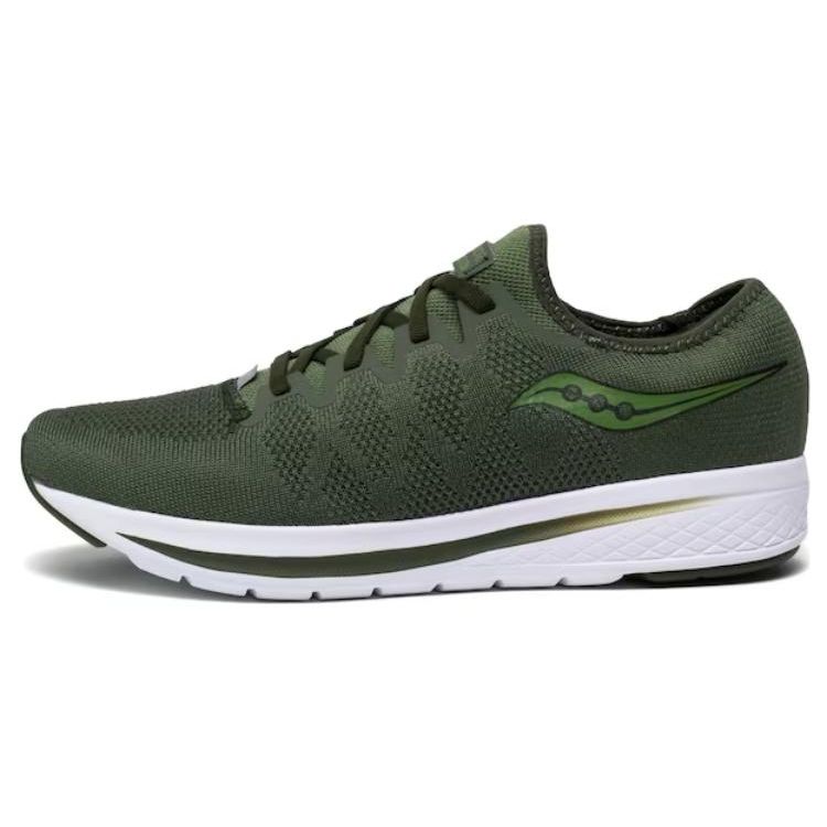 SAUCONY Fabric Leather Slip Resistant Durable Low Top Casual Men Sneakers Green Brown S40036-3