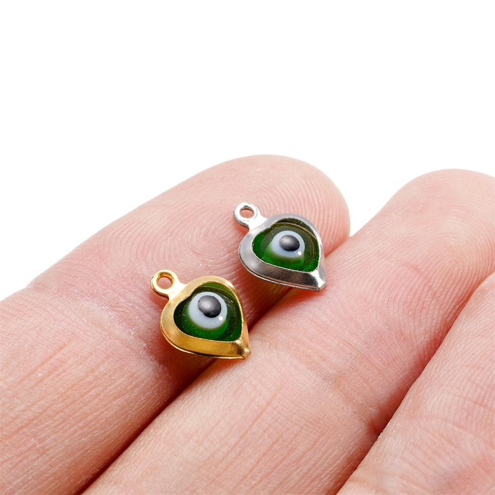 10pcs/lot Evil Eye Gold/Silver Color Tone Charms Connectors Beads For DIY Bracelet Bangle Pendant Jewelry Accessories