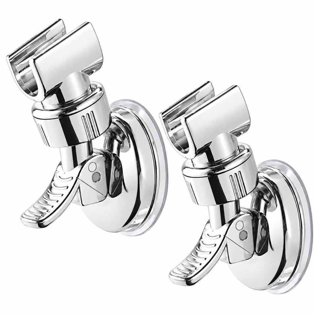 2 Pack Electroplated Shower Head Bracket with Suction Cup Sprayer Holder  Shower Room