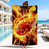 Electric Football Fire Beach Towel, Microfiber Beach Towel, Perfect For Pool, Beach, Travel, Home Decor Beach Party Fan gifts