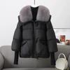 Winter Women's Warm Coat Thicken Fur Collar Jacket Short Down Cotton Loose Outwear Solid Casual Female Parkas Coats