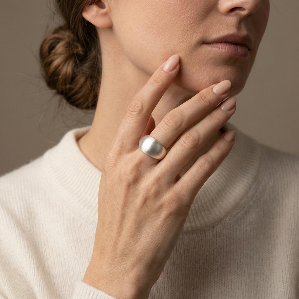 Silver Color Geometric Open Ring for Women Black Glass Acrylic Rings Minimalist Party Jewelry Lady Gift Adjustable