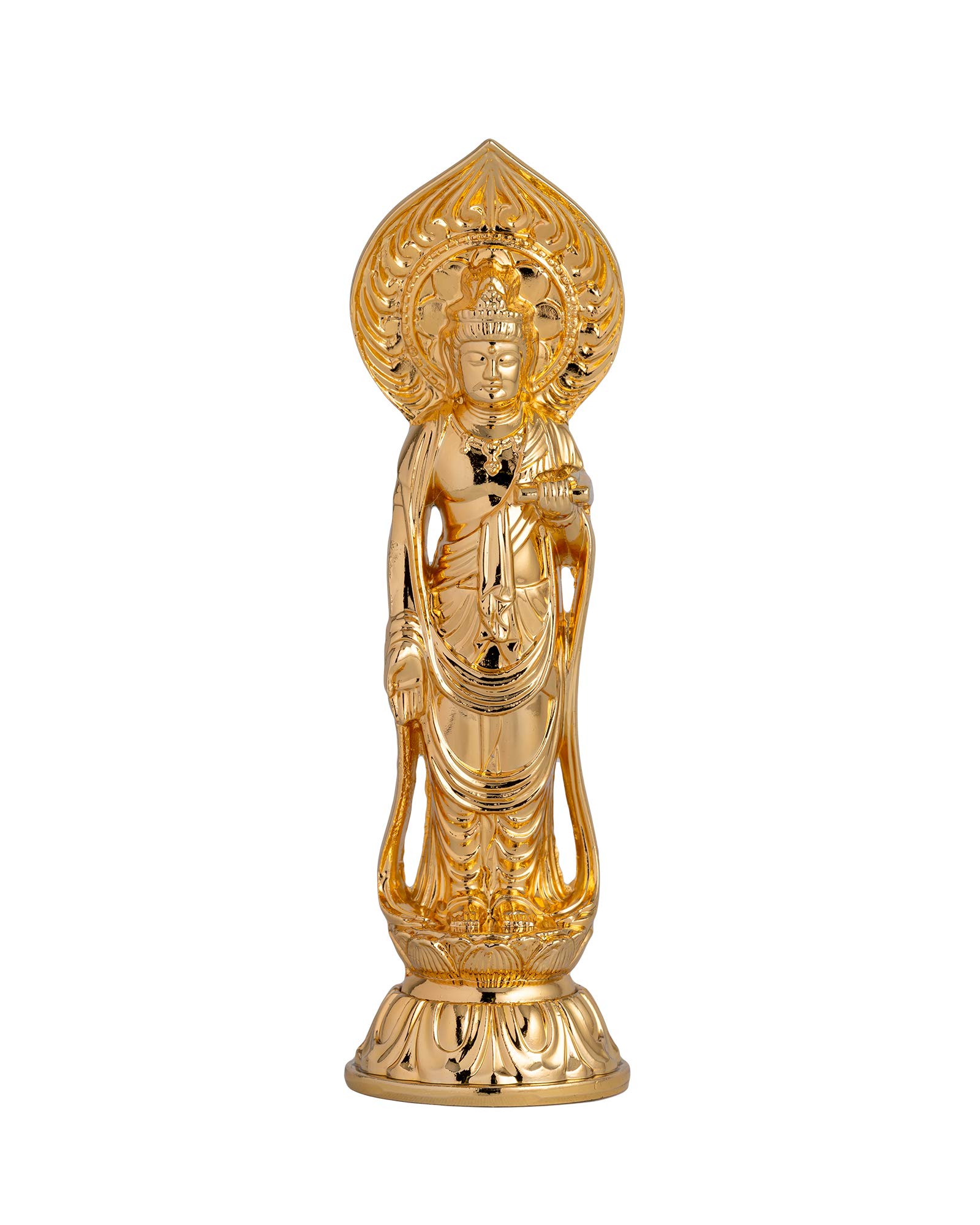 

Buddhist statue of Shokannon Bodhisattva, 10cm (gold plated24k gold), sculptor: Shuun Makita, model: Tendai, Shingon, Rinzai sects , Takaoka