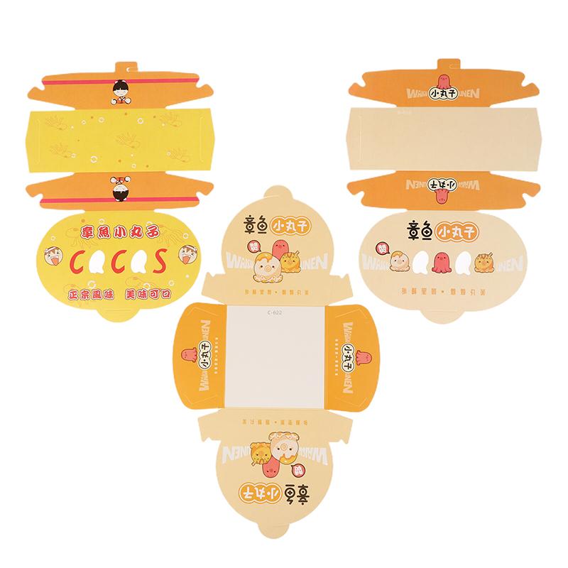 100Pcs Disposable Octopus Ball Packaging Box Japanese Street Food Takoyaki Takeaway Snack Fruit Box Packing Paper Container