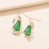 European and American Fashionable Cartoon Christmas Tree Earrings – Cute Alloy Holiday Jewelry for Women