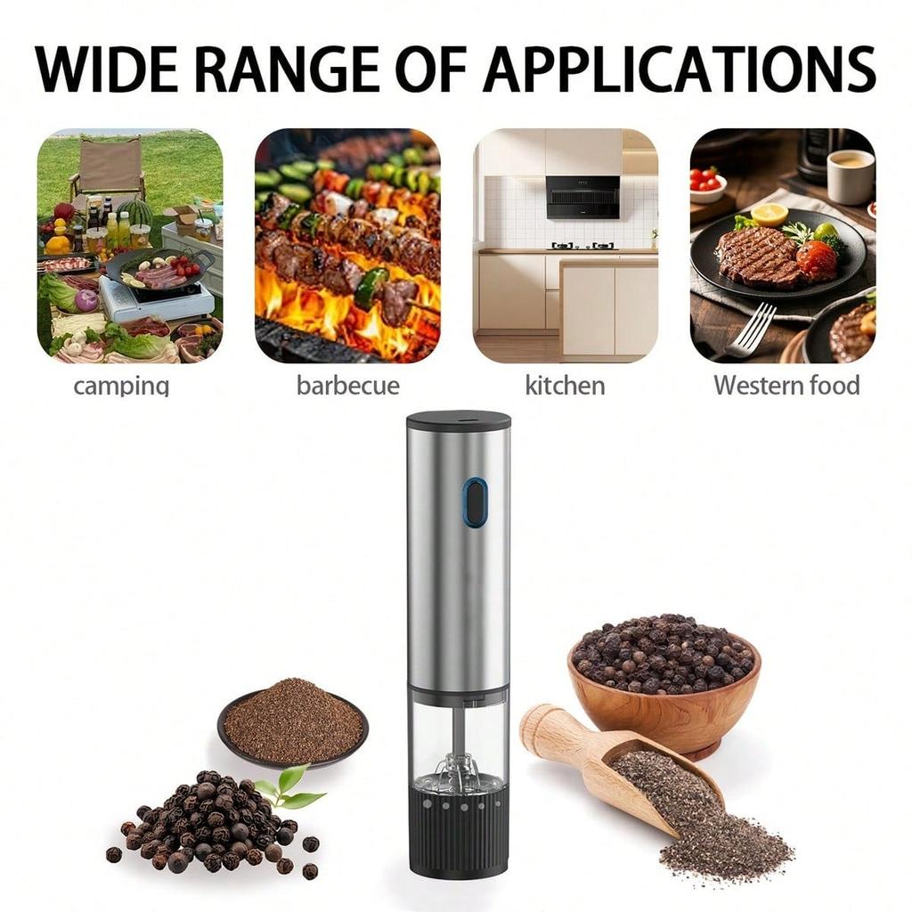 Xiaomi Electric Salt and Pepper Grinder, Rechargeable Mini Automatic Grinder, Adjustable Coarse and Fine Pepper Grinder