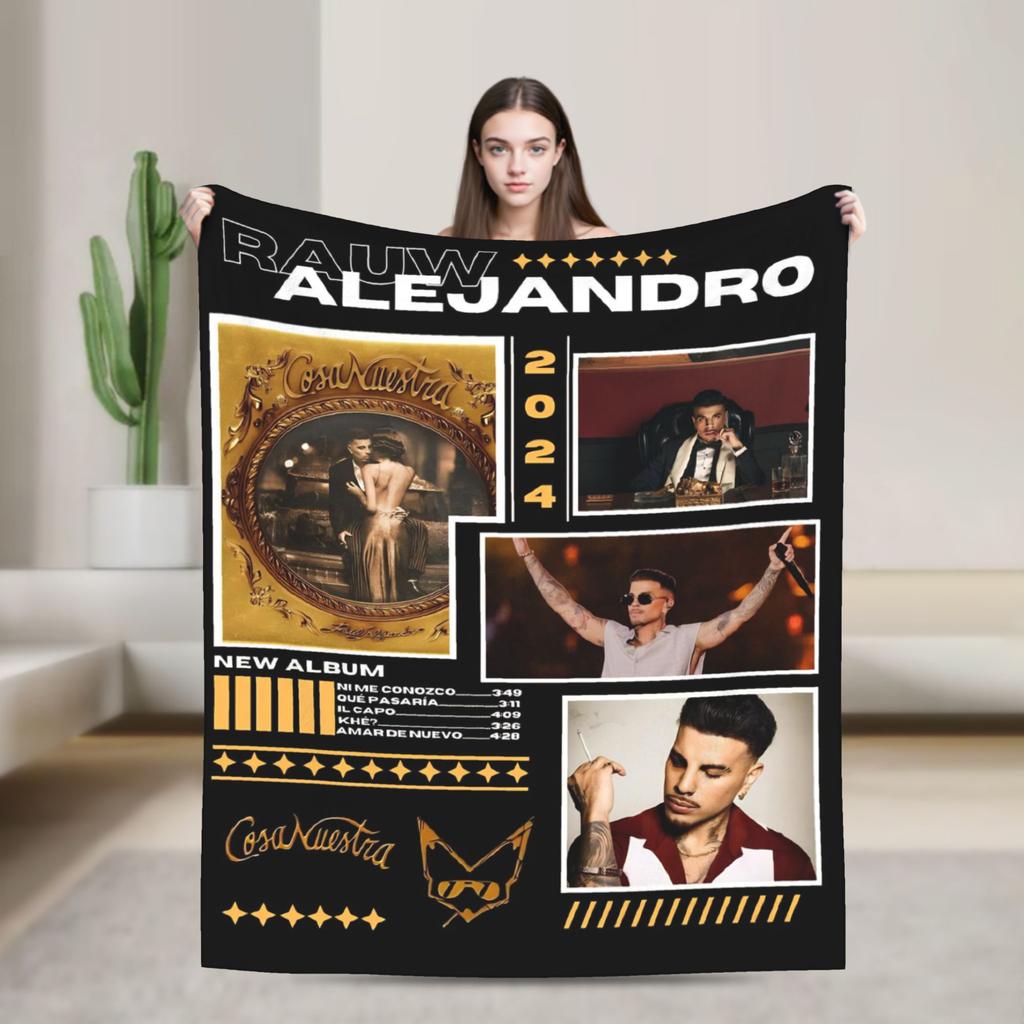 Rauw Alejandros Super Soft Blankets Students Plush Throw Blanket Fashion Home Decor Flannel Bedspread Sofa Bed Cover