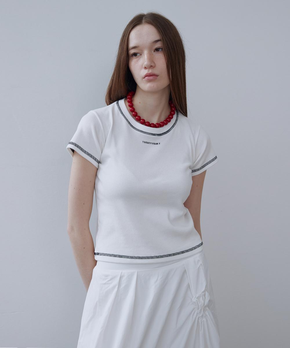 Twenty Forty Logo Stitch T-Shirt White White