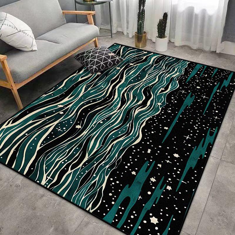 Abstract Simple Style Carpet Living Room High-end Luxury Short Velvet Rug Bedroom Bed End Anti-slip Large Area Mat Dining Room