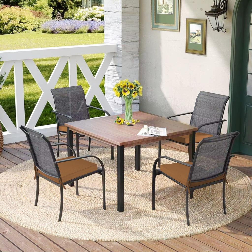 Waterproof Outdoor Seat Cushions Set of 2, Thick Patio Furniture Cushions with Ties, Non Slip Chair Pads for Garden, Porch