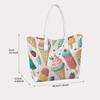 Sweet Ice Cream Printed Women Casual Tote Bag Portable Stylish Daily Use Handbag 