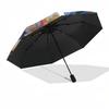 1pc Lotus Mandala Design Umbrella with Plastic Handle,Suitable for All Seasons Home Travel Outdoor UmbrellaDD583