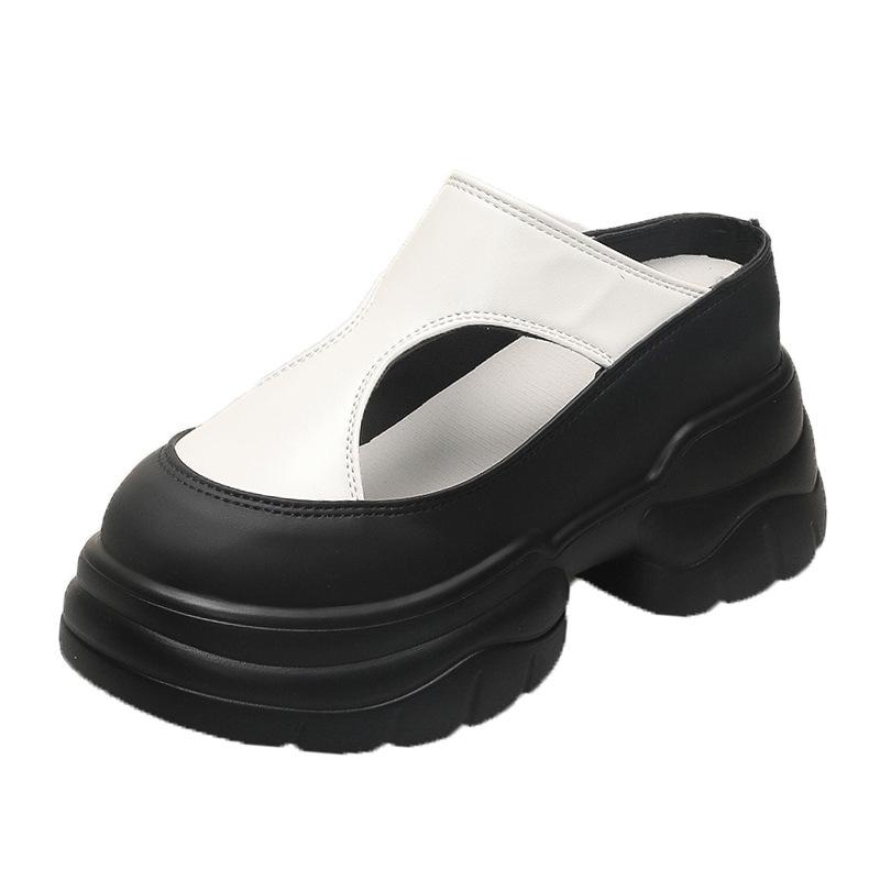 Baotou slippers women's 2025 summer new thick-bottomed heightening muffin versatile sandals women's casual and fashionable half-mops