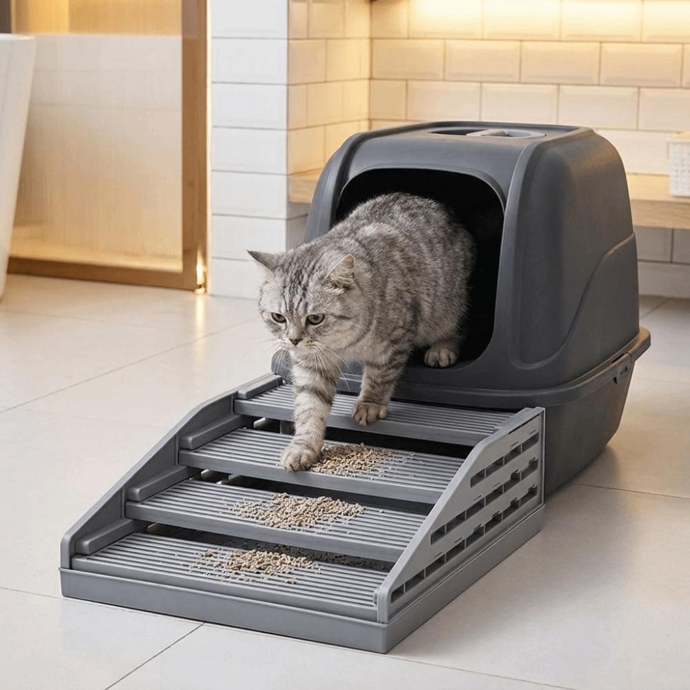 Waterproof Cat Litter Stair Non Slip Cat Litter Box Ramp Cat Litter Box Footrest Pet Toilet