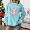 Women's Casual Long Sleeve Printed Pullover Sweatshirt Loose Fit Round Neck Top for Everyday Wear