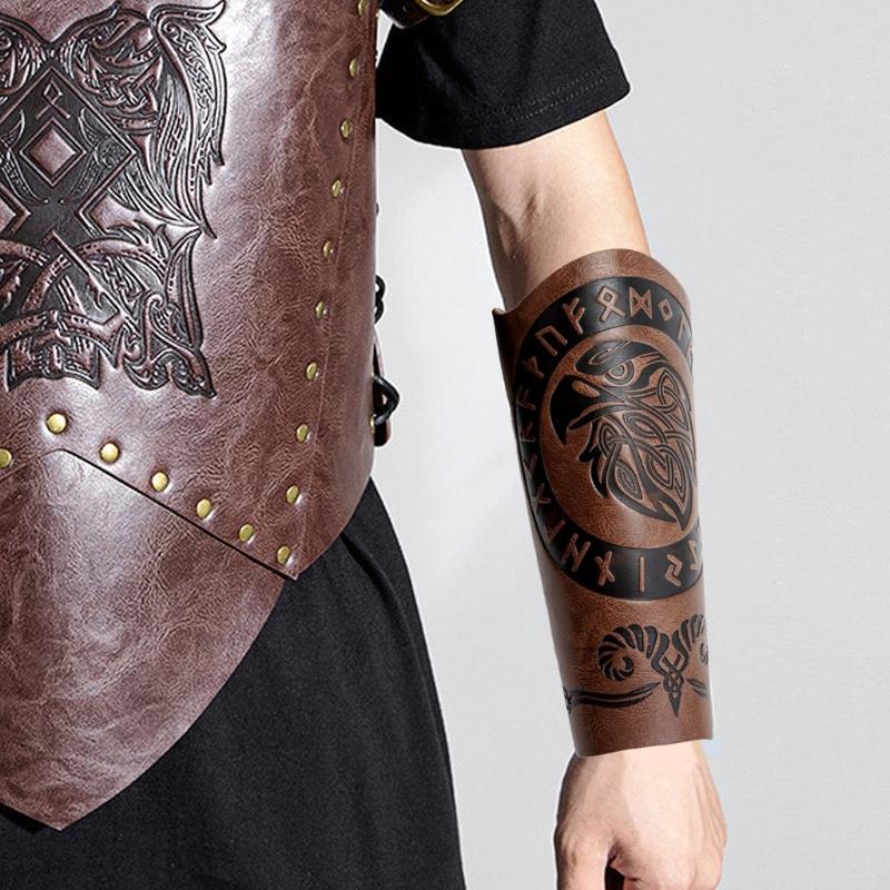 Arm Guard Gauntlet Wristband Role Playing Armguards Wide Knight Arm Gauntlets for Medieval Costume and Role Playing