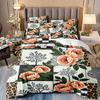3pcs Minimalist Modern  Duvet Cover Set 3D Checkered Floral Pattern, 1 * Comforter Cover + 2 Pillowcases, No Insert Included