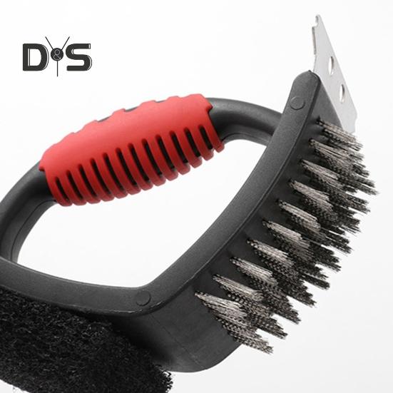 Univerzální škrabka na grilování 3 v 1 Tepelně odolná nerezová ocel na čištění grilů pro plynové uhlí a běžné trouby