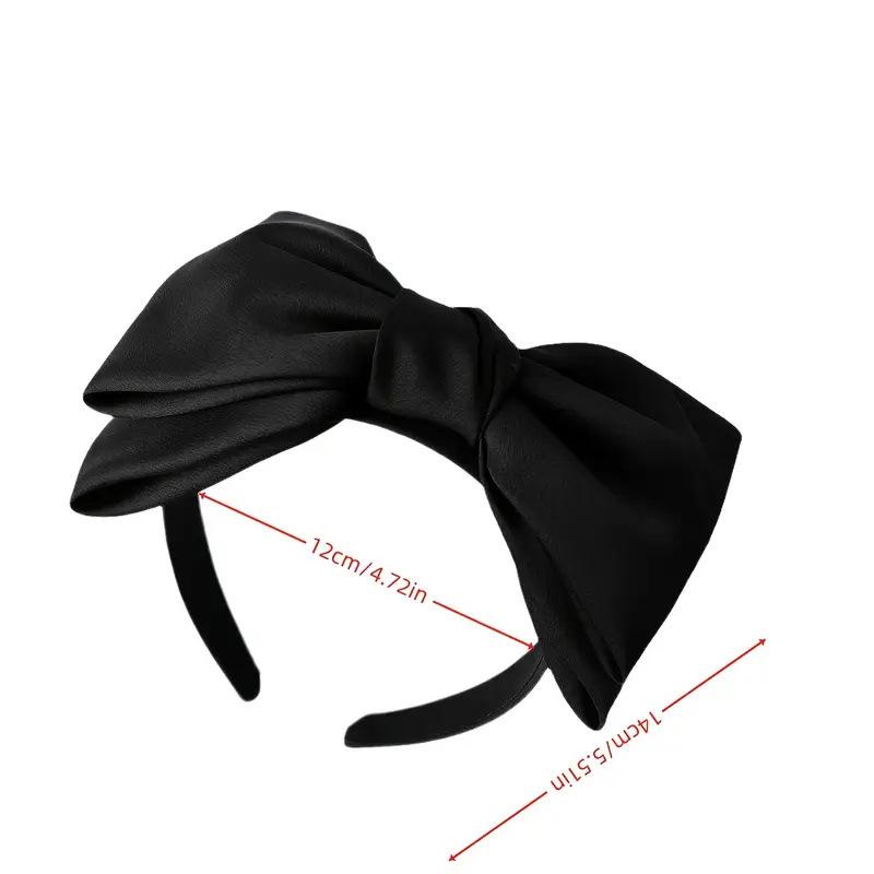 Elegant Black Bow Headband, Cute Fabric Headband for Daily and Party Use, Sweet Hair Accessory.