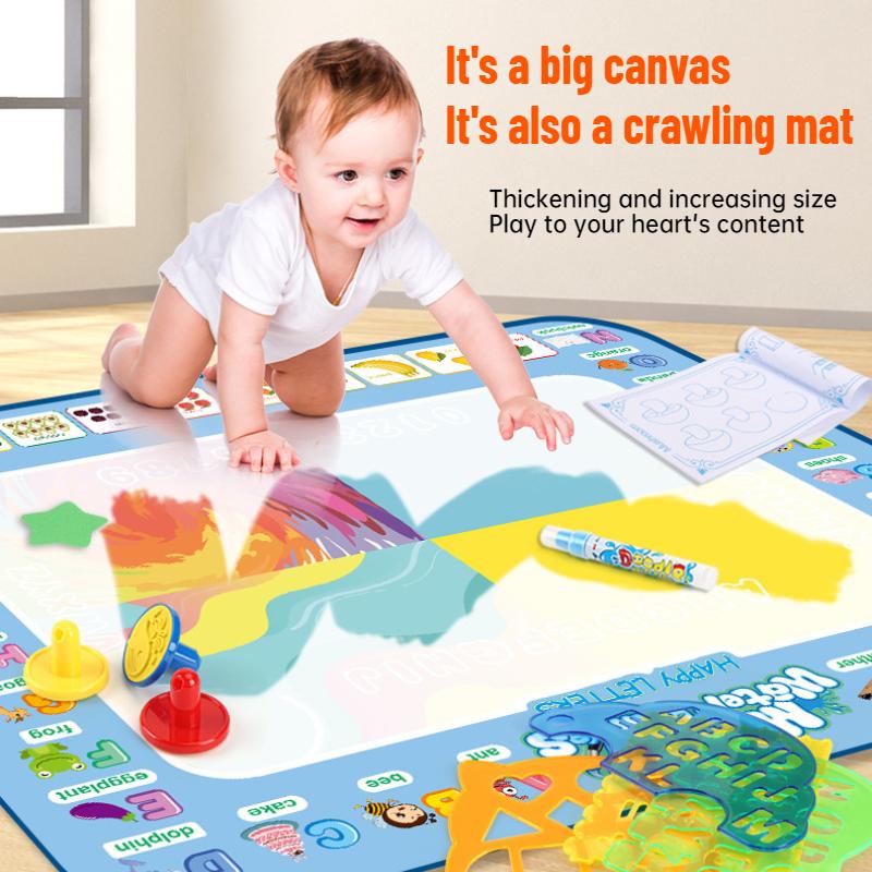 Magical Water Canvas Children's Learning Blanket Water Writing Cloth Repeated Graffiti Water Painting Blanket Large Watercolor Graffiti Pad