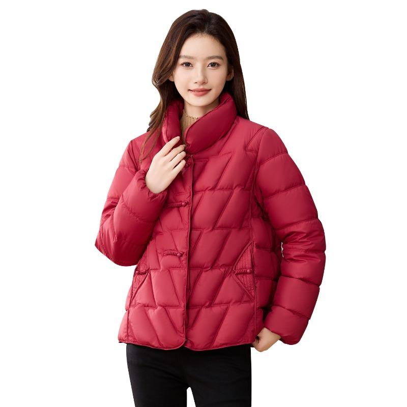 New multi-color stand-up collar short down cotton clothes women's fashion warm temperament design sense thick coat