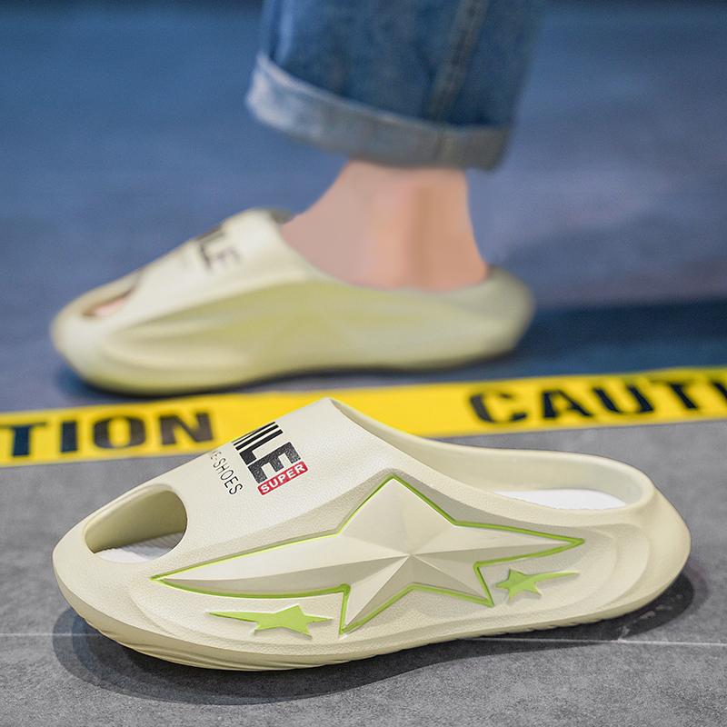 Men's Slippers Flat Sandals Thick Bottom Shoes for Men Soft and Comfortable Wear-resistant Non-Slip Beach Shoes Beach Fashion