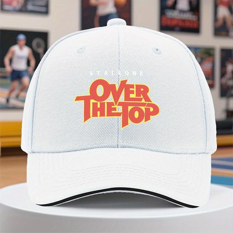 1pc Lightweight Baseball Cap Hat  Adjustable Snapback Closure Bold STALLONE OVER THE TOP Graphic Black Baseball Cap for Gym