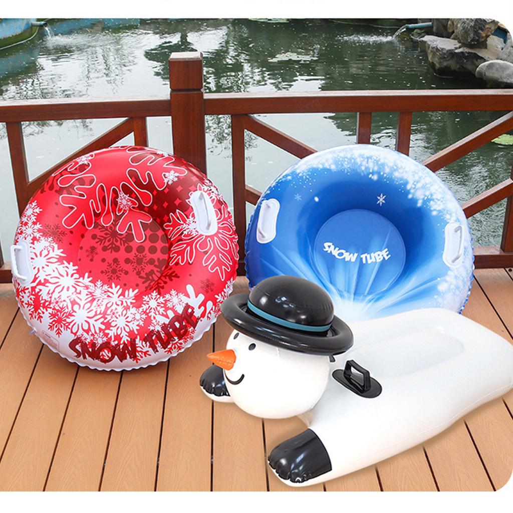 Folding Inflatable Snow Tube Sled with Handles Thicken PVC Snow Tubing Winter Snow Tube Winter Outdoor Sports Toys