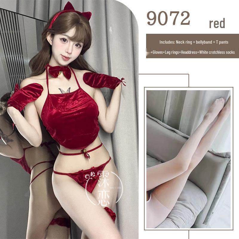 Mi Lian Cute Cat Girl Lingerie: Velvet Suspender Maid Costume