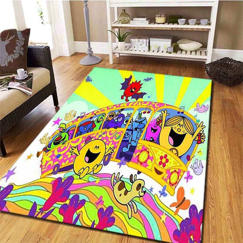 Sig. Tappeto Little Miss da Uomo per Soggiorno Camera da Letto Casa Decorazione Divano, Tappetino Antiscivolo per Giochi Bambini