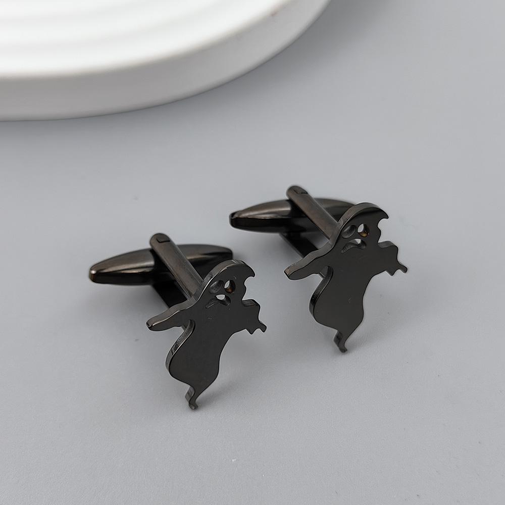 Men's fun ghost cufflinks, high-quality gold-plated shirt and suit buttons, formal jewelry, Halloween gift