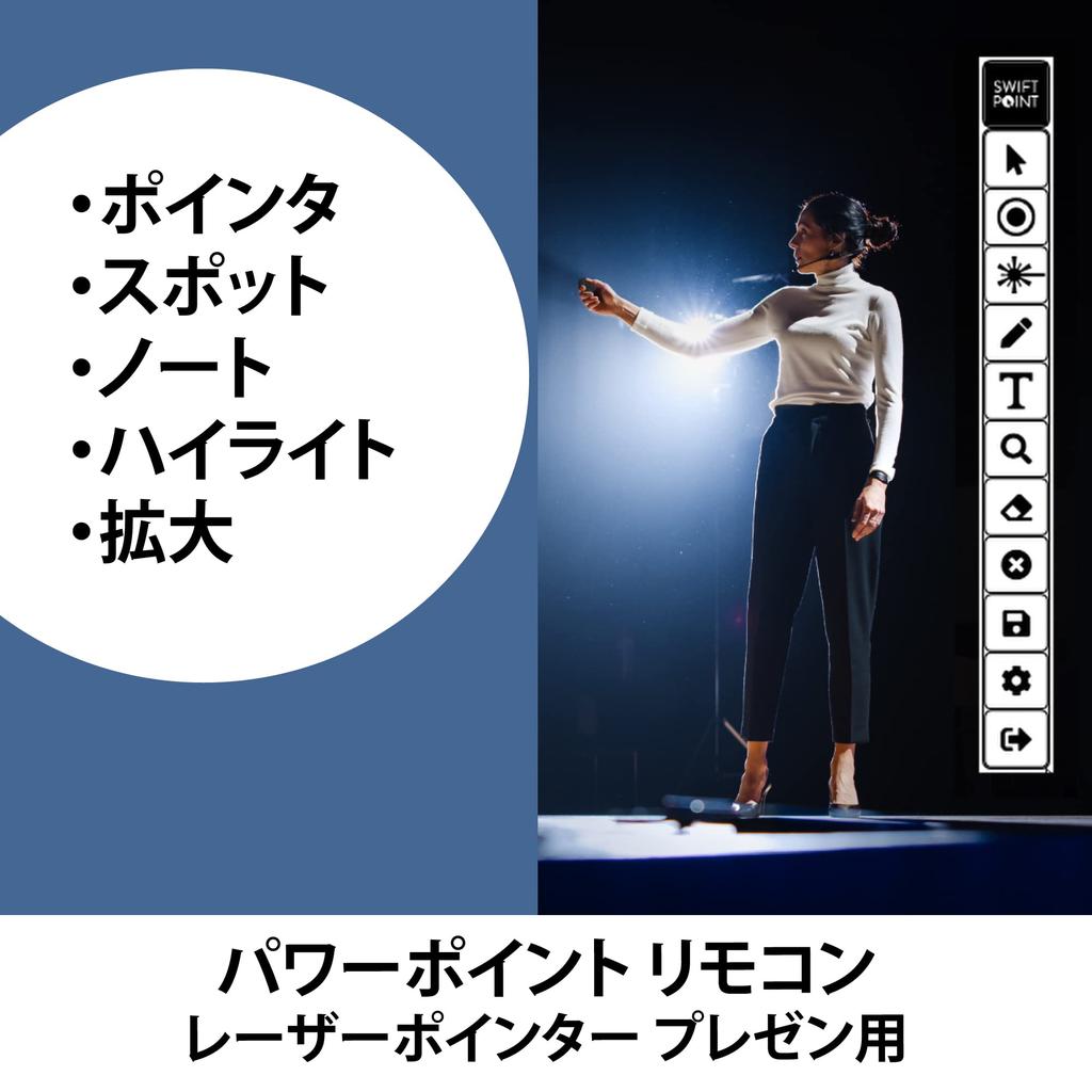 Swiftpoint TRACPOINT Ergonomic Small Wireless Mouse with Air Presenter Bluetooth SM601 Function, Compatible,