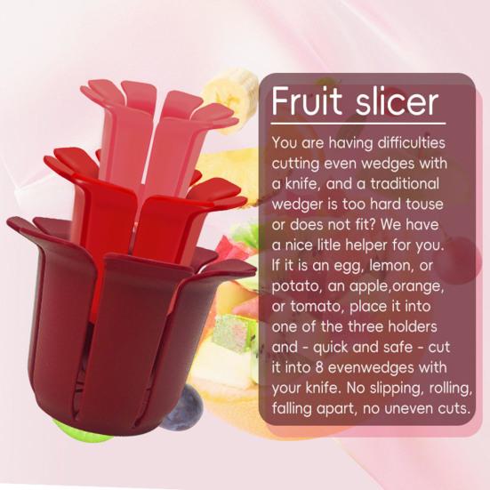 Fruit Slicer Cup Strawberry Banana Grape Slicer Egg Cutter Large Capacity Kitchen Gadget for Salads Cakes Platters