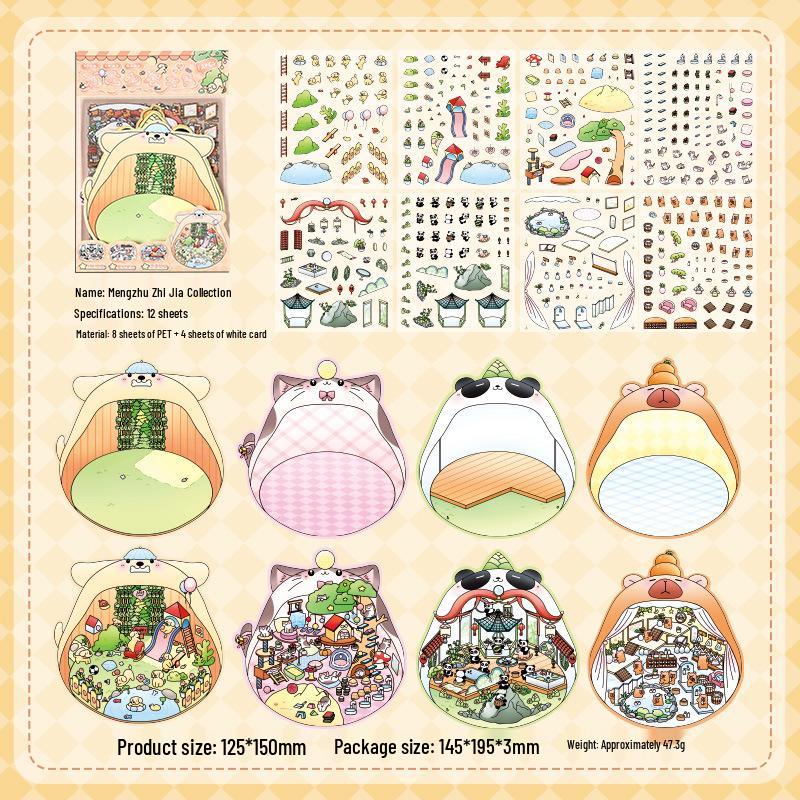 Yuezhen 3D Miniature Scenery Sticker Collection - Creative Deco Decals