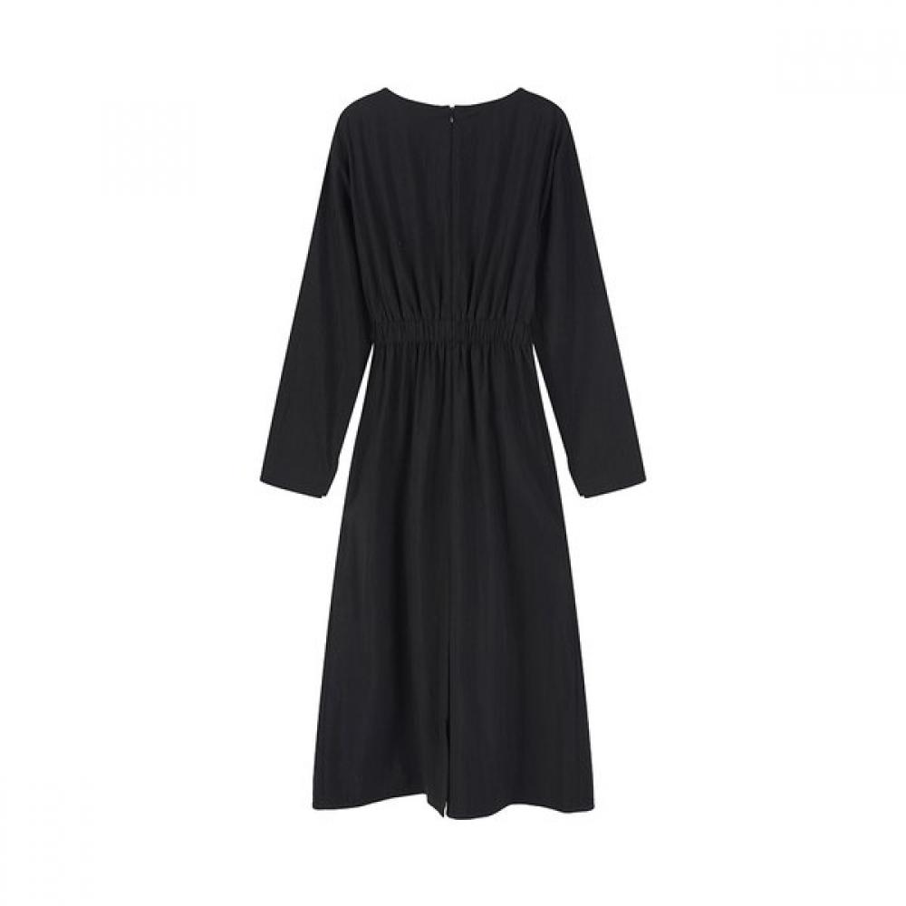 Round Neck Long Sleeve Long Dress As1wo360