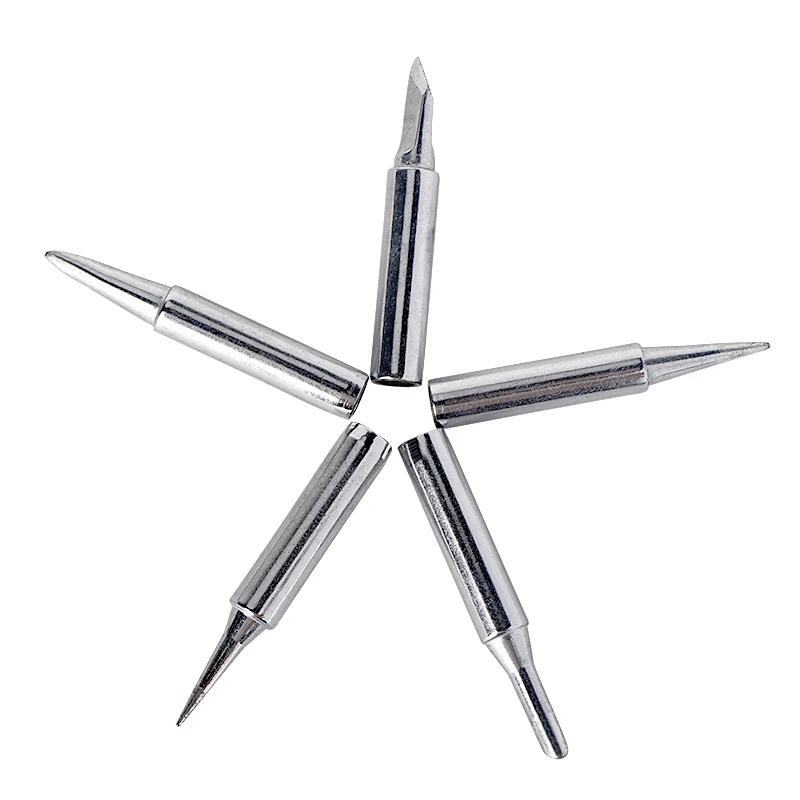 Durable Pure Copper Soldering Iron Replacement Tips 5Pcs 900M-T Lead-Free Internal Heating for Electronics Repair
