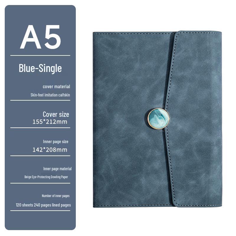 In-Stock A5 Notebook: Business Gift with Thickened Soft Leather, High-Appearance Design, Buckle Closure, and Gift Box