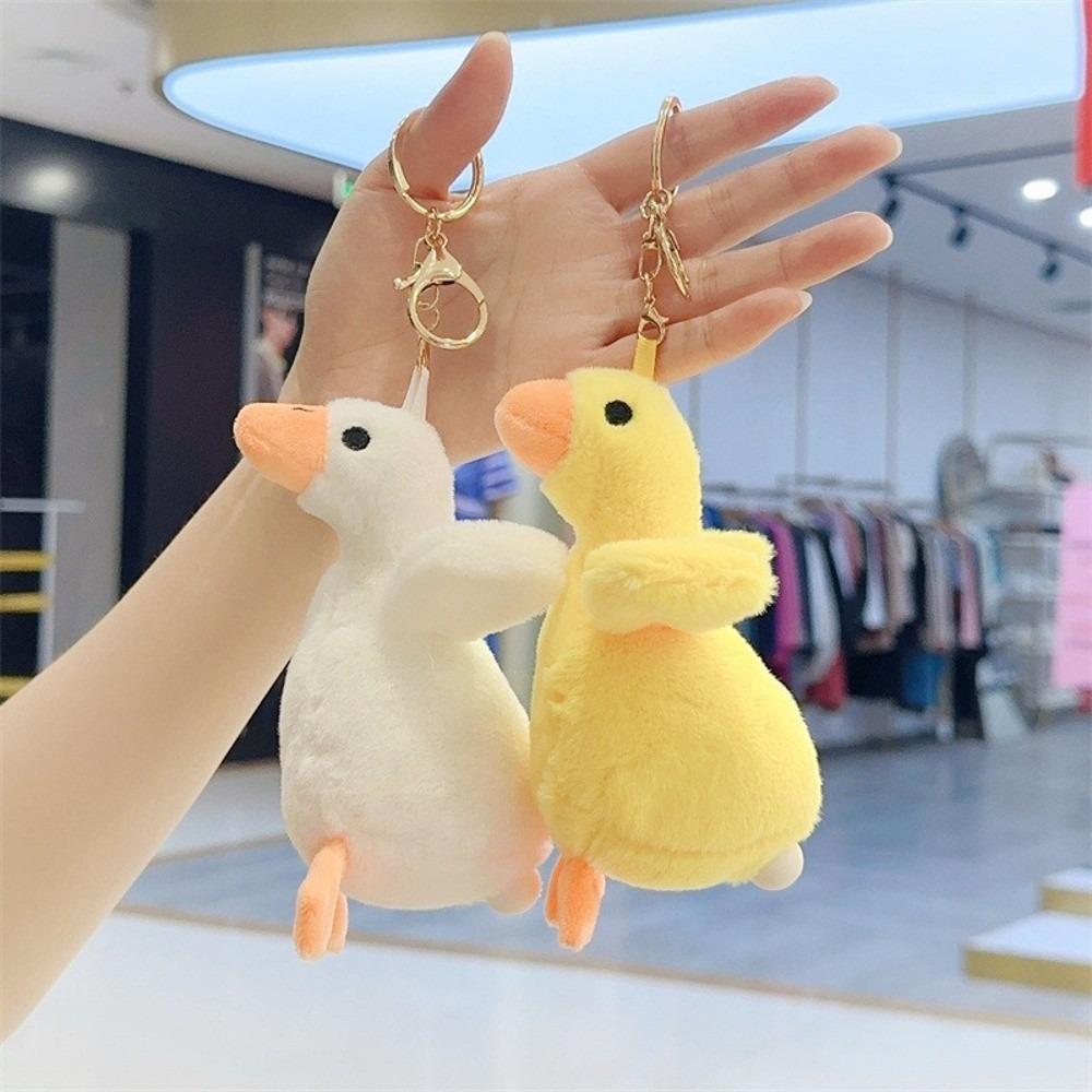 Plush Bag Blowing Duck Plush Doll Yellow And White Colored Plush Bag Pendant