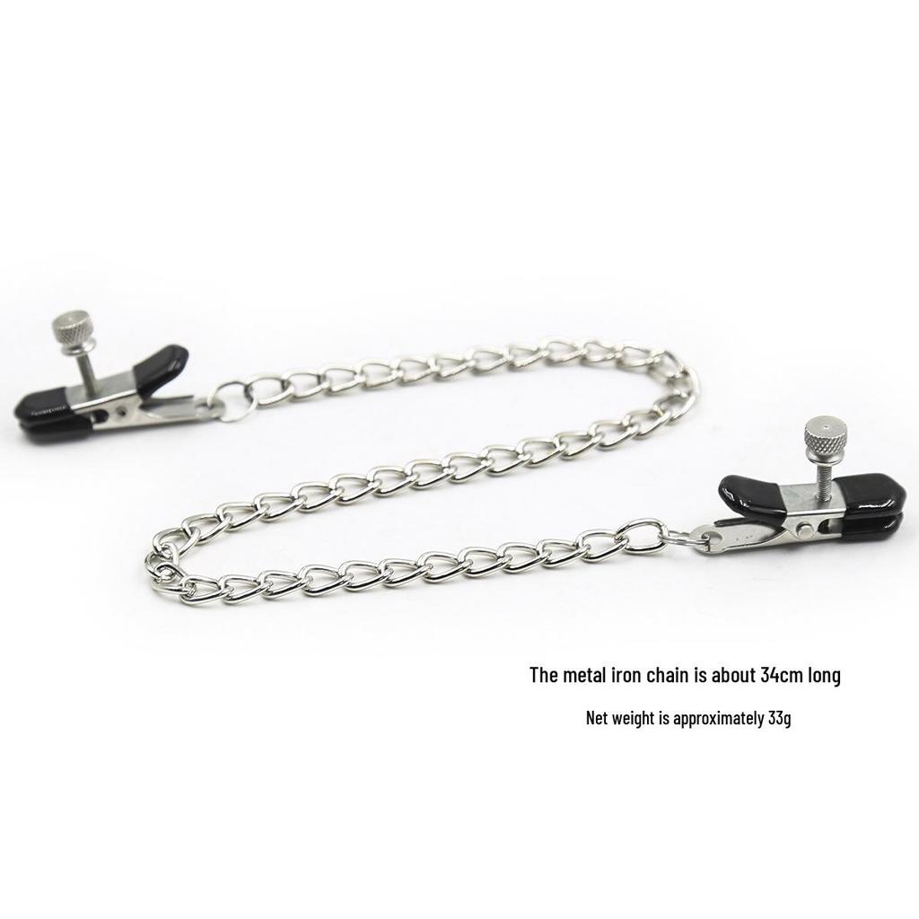 Silver Chain Nipple Clamps for Women - Erotic Female Masturbation Device without Bells