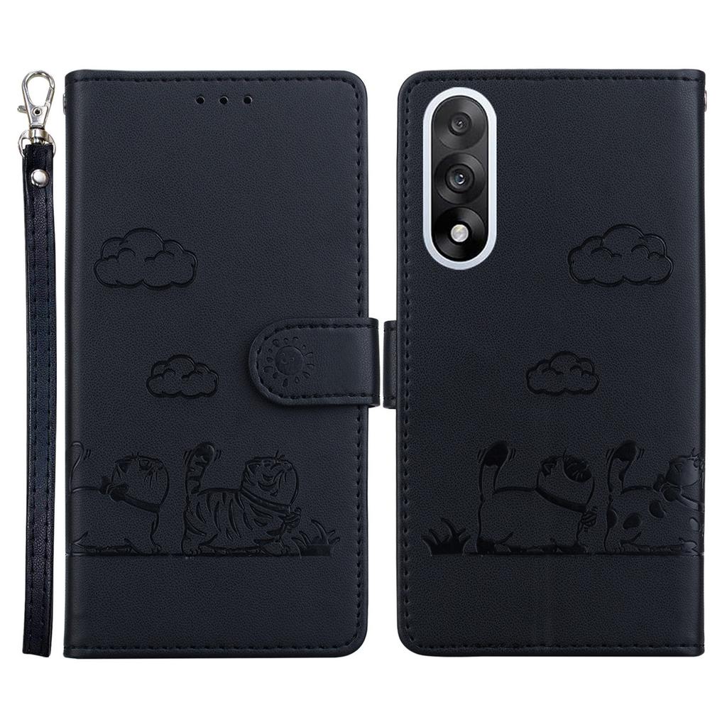 For OnePlus Nord 5 5G/Ace 5 Ultra 5G Case RFID Blocking Kitten Pattern TPU+PU Leather Phone Cover with Wrist Strap