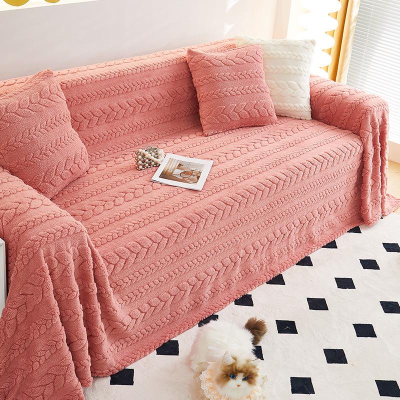 

Полотенце для дивана Ins Style Кремовый стиль Зимний удобный хлопковый бархатный утолщенный чехол для дивана Полный тканевый противоскользящий чехол для дивана 180*130cm