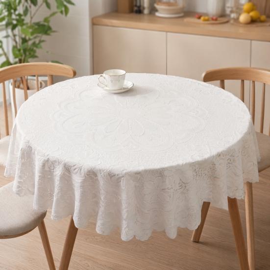 Quadratisches Blumen-Spitzen-Deckchen, Gefranste Weiße Spitzen-Tischdecke, Kleiner Tischbezug im Vintage-Stil für Couchtisch Beistelltisch Teeparty Heimdekoration