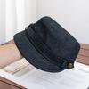 New retro British style flat top hat women's casual versatile face small fashionable equestrian hat out of the face hat