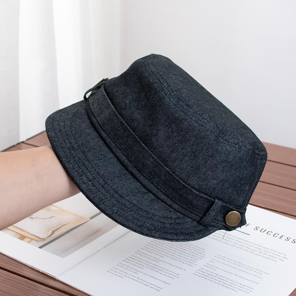New retro British style flat top hat women's casual versatile face small fashionable equestrian hat out of the face hat
