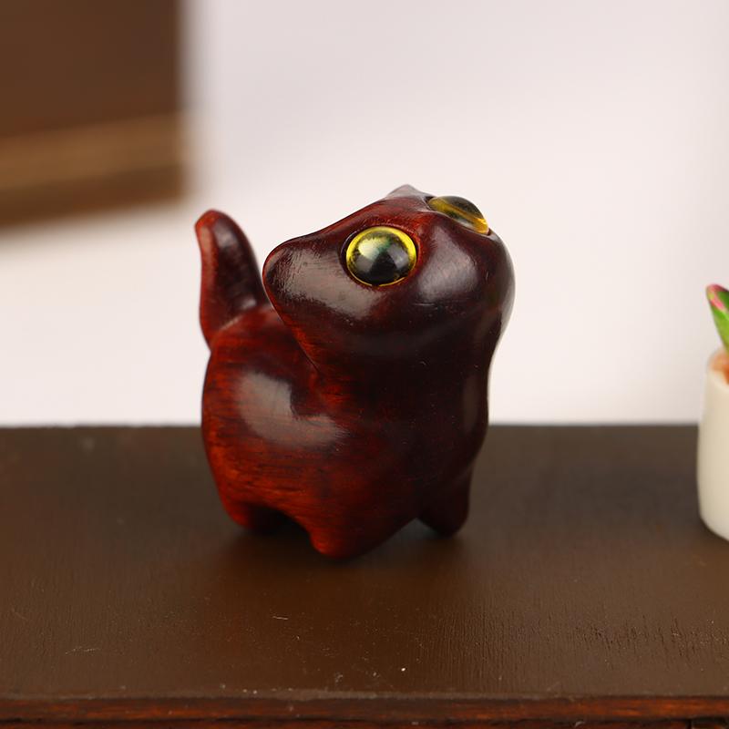 

Чарівна дерев яна статуетка кошеня - декорація кота ручної роботи для дому, ідеальна ідея подарунка Фігурка кота Аксесуари для кота