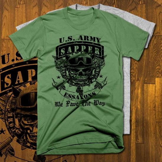 Combat Engineer Army Sapper U.S. Military T-Shirt, Army, all sizes, 2 colors 2XL
