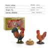 Cross-border Farmyard Decorative Chicken Figurines: Rooster, Hen, and Chicks Pecking in Courtyard with Woman, Rice, and Flower Bed
