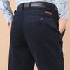 Heren Broek van Puur Katoen met Brede Ribbels, Losse Pasvorm, Rechte Pijp, Hoge Taille, Casual Broek (Voor Mannen van Middelbare Leeftijd & Senioren)